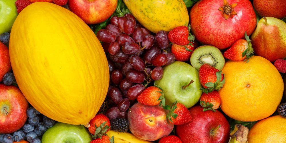Food background fruits collection apples berries banner oranges fruit backgrounds