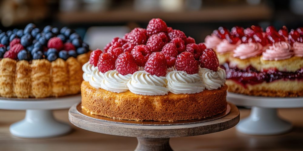 A cafeteria dessert bar with freshly made cakes, pies, and pastries, soft warm light highlighting the texture and colors of the desserts, elegant and appetizing appearance --chaos 15 --ar 16:7 --style raw --stylize 750 --v 6.1 Job ID: 9e6d068f-0a47-4d65-9680-ea3a7d7fc4f7